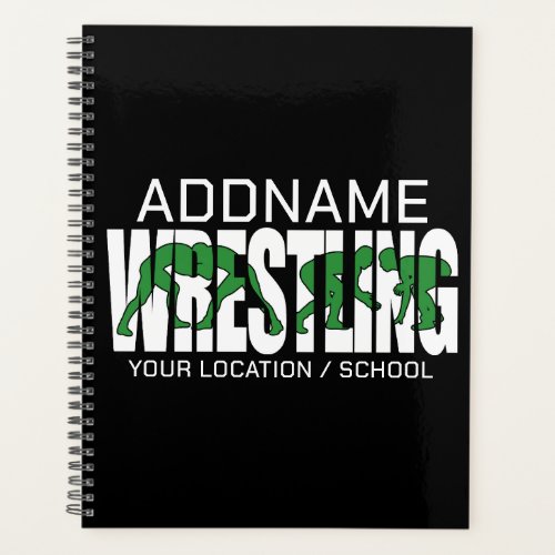 Wrestling Team ADD TEXT School Athlete Wrestler  Planner