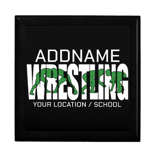 Wrestling Team ADD TEXT School Varsity Wrestler Gift Box