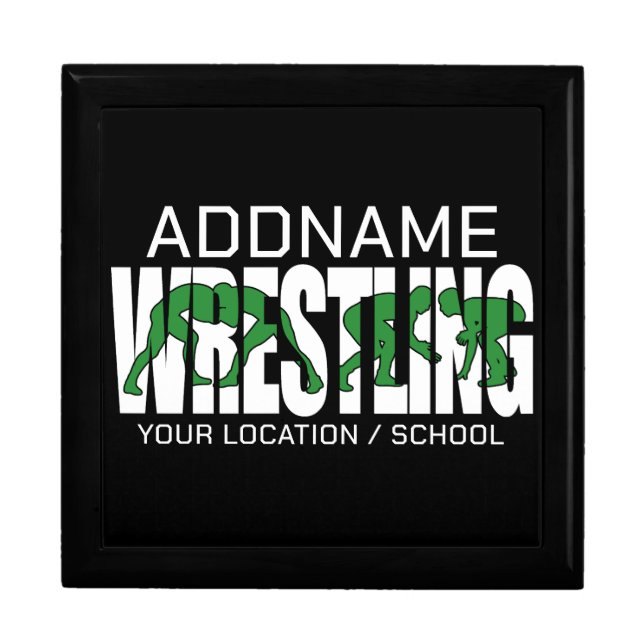 Wrestling Team ADD TEXT School Varsity Wrestler Gift Box (Front)