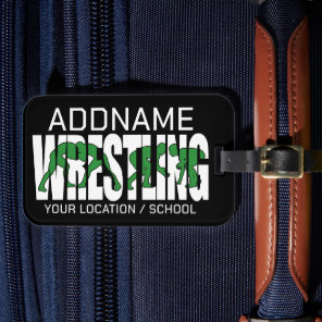 Wrestling Team ADD TEXT School Varsity Wrestler Luggage Tag