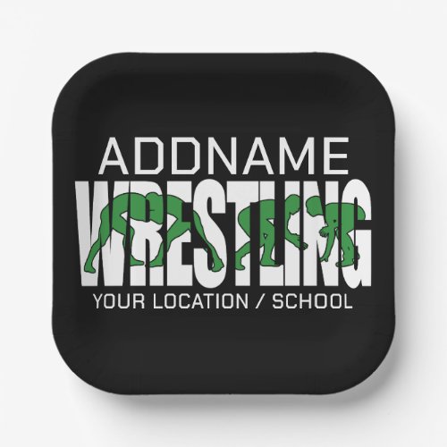 Wrestling Team ADD TEXT School Varsity Wrestler Paper Plates