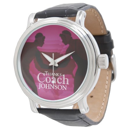 Wrestling Thanks Coach Silhouette Red Watch