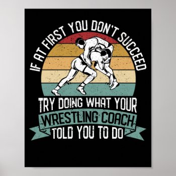 Wrestling Trainer Funny Sport Wrestle Trainer Poster by Yanyoo at Zazzle