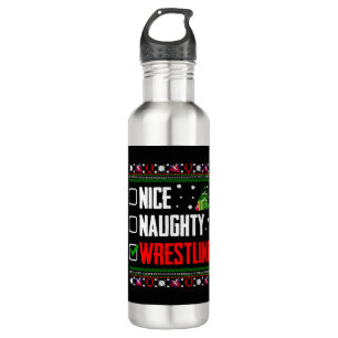 Wrestling Ugly Christmas Stainless Steel Water Bottle