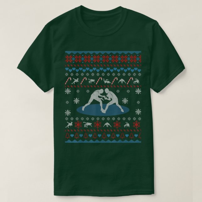 Wrestling Ugly Christmas Sweater Funny Gifts For W (Design Front)