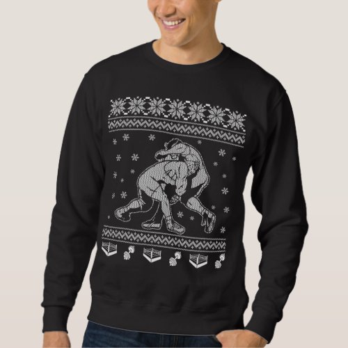 Wrestling Ugly Christmas Sweater Style Design