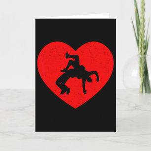 Wrestling Valentine Heart Shape Wrestling Lovers Card