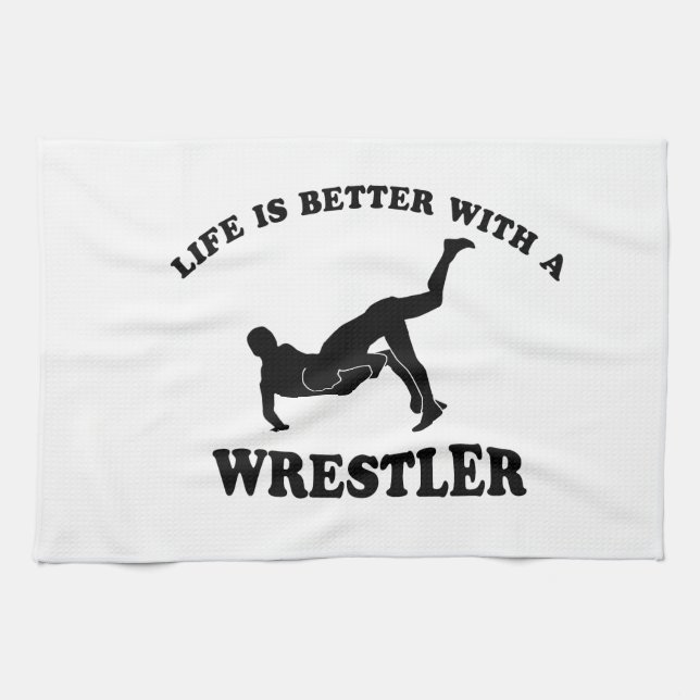 Wrestling Vector Designs Kitchen Towel (Horizontal)