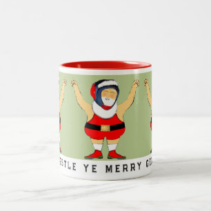 Wrestling Wrestler Christmas Collectible Two-Tone Coffee Mug