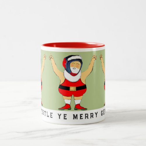 Wrestling Wrestler Christmas Collectible Two_Tone Coffee Mug