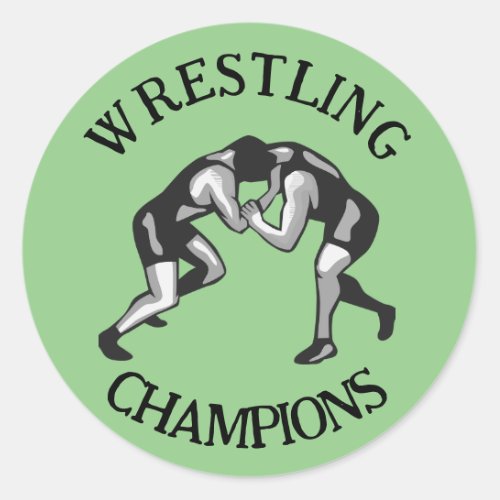 Wrestling Wrestler Design Classic Round Sticker
