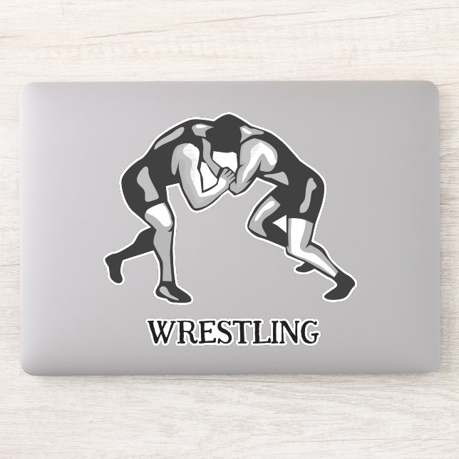 Wrestling Wrestler Design Contour Sticker (Computer)