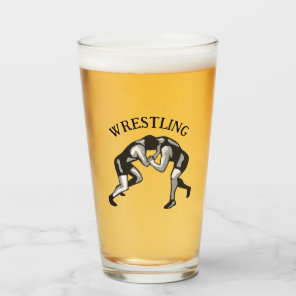 Wrestling Wrestler Design Glass