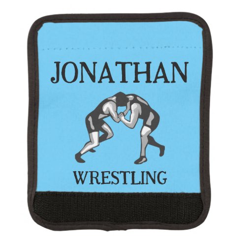 Wrestling Wrestler Design Luggage Handle Wrap