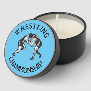 Wrestling Wrestler Design Mini Candle Favors