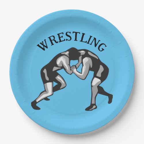 Wrestling Wrestler Design Paper Plates