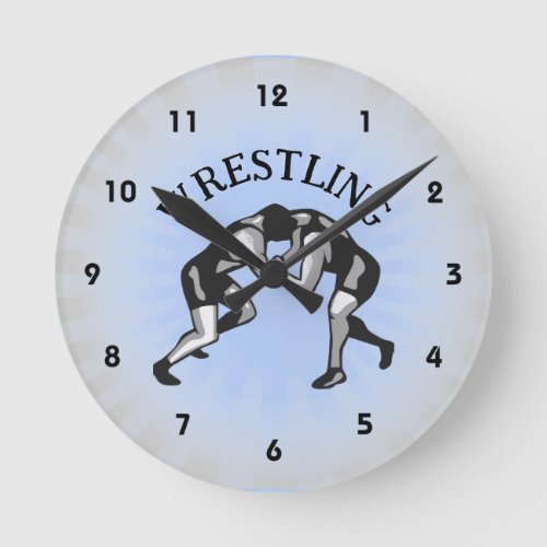 Wrestling Wrestler Design Round Clock