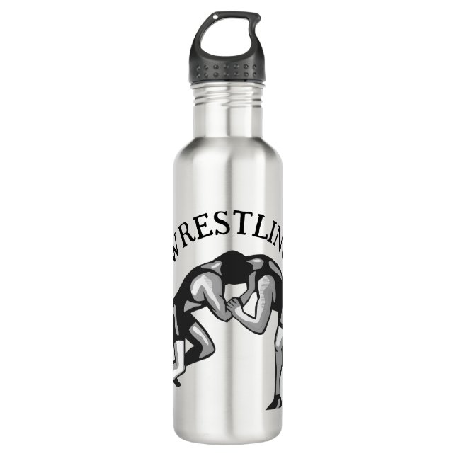 Wrestling Wrestler Design Stainless Steel Water Bottle (Front)