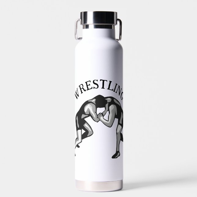 Wrestling Wrestler Design Water Bottle (Front)