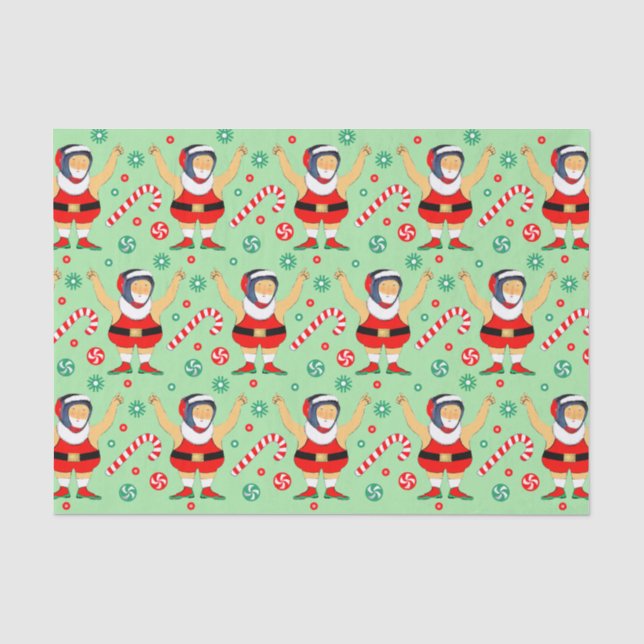 Wrestling Wrestler Holiday Gift Tissue Paper (Front)