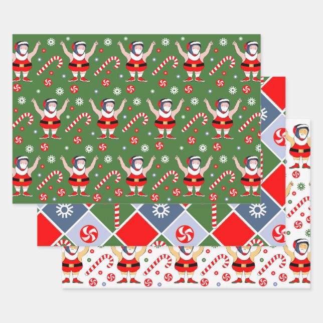 Wrestling Wrestler Holiday Gift Wrapping Paper (Set)