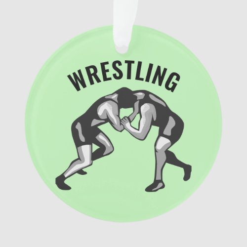 Wrestling Wrestlers Design Acrylic Ornament