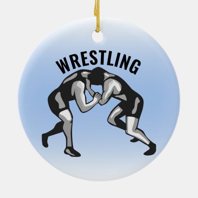 Wrestling Wrestlers Design Ceramic Ornament