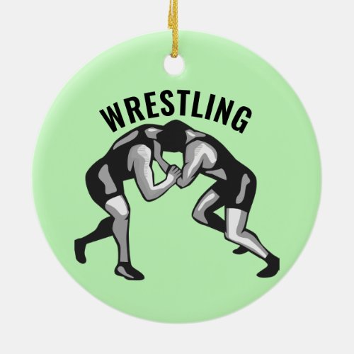Wrestling Wrestlers Design Ceramic Ornament