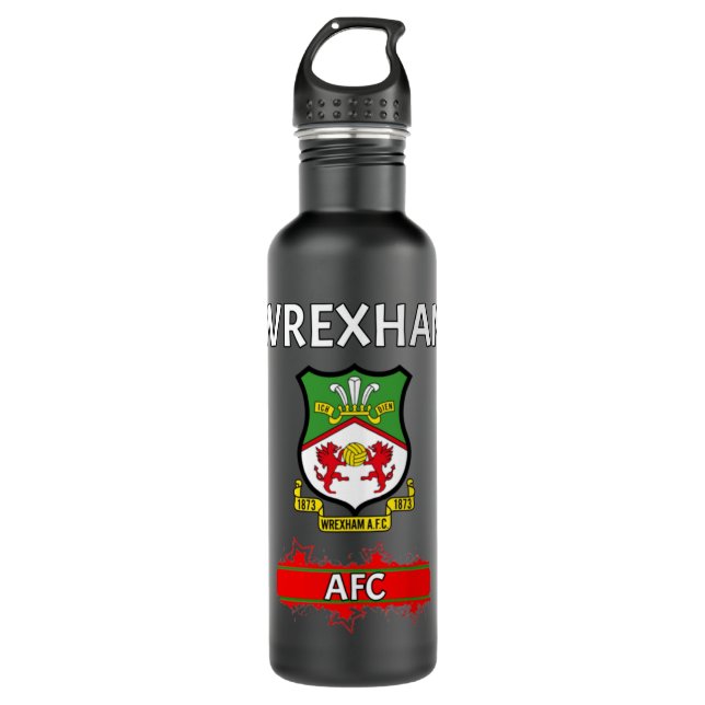WREXHAM AFC Long Stainless Steel Water Bottle (Front)