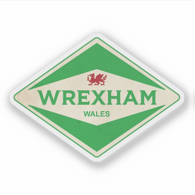 Wrexham Wales Vintage Sticker (Front)