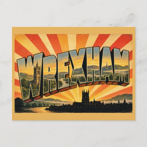 Wrexham Wales Vintage Travel Art Postcard