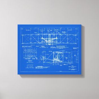 Wright Bros. "flyer" Blueprint 1903 Canvas Print by YesteryearToday at Zazzle
