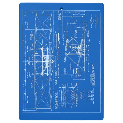 Wright Bros Flyer Blueprint 1903 Clipboard