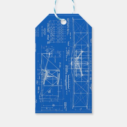 Wright Bros Flyer Blueprint 1903 Gift Tags