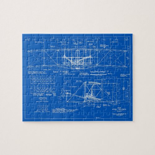 Wright Bros Flyer Blueprint 1903 Jigsaw Puzzle