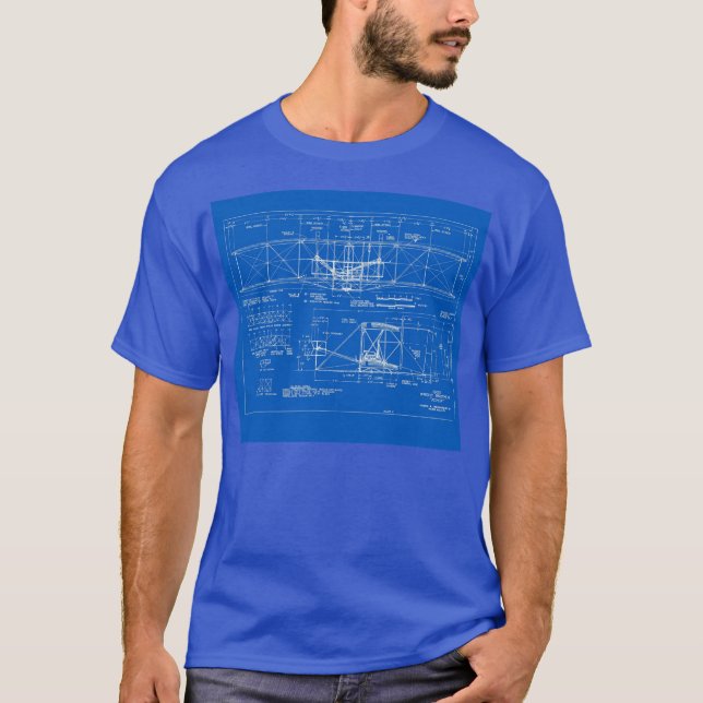 Wright Bros. "Flyer" Blueprint 1903 T-Shirt (Front)