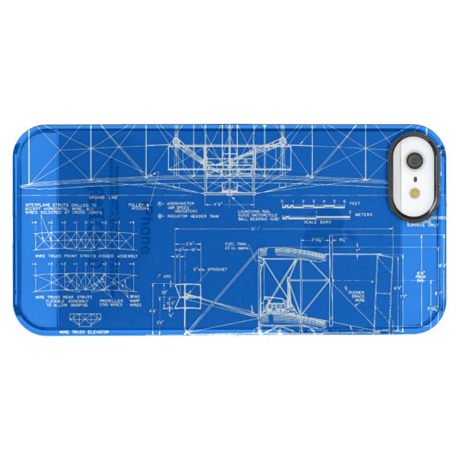 Wright Bros. "Flyer" Blueprint 1903 Uncommon iPhone Case (Back Horizontal)