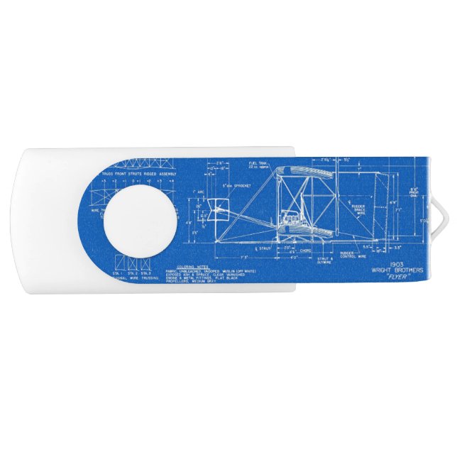 Wright Bros. "Flyer" Blueprint 1903 USB Flash Drive (Front)