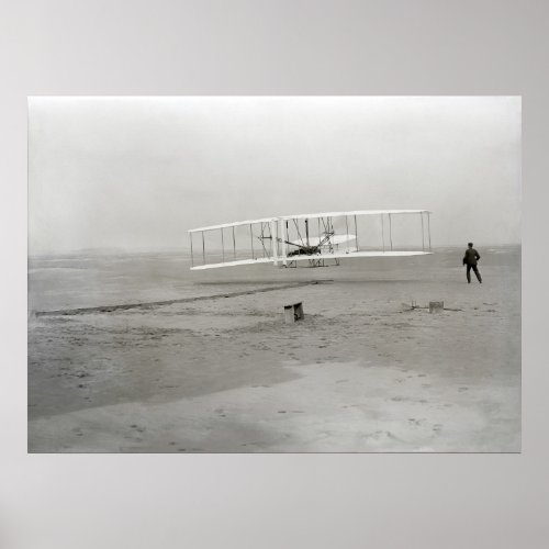 Wright Brothers First Flight _ Vintage Photography Poster