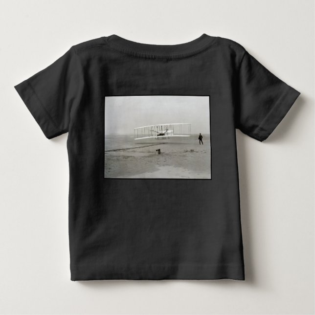 Wright Brothers Flyer First Plane Flight Aviation Baby T-Shirt (Back)