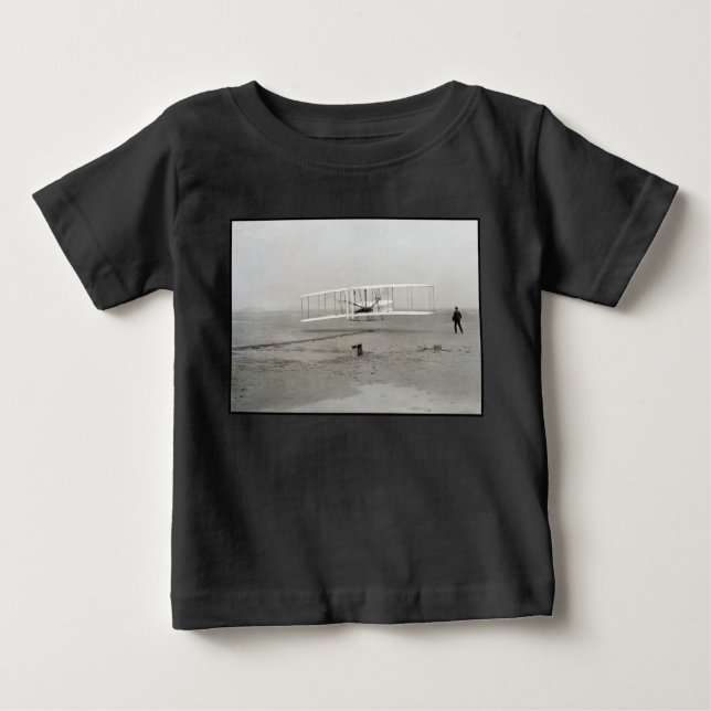 Wright Brothers Flyer First Plane Flight Aviation Baby T-Shirt (Front)