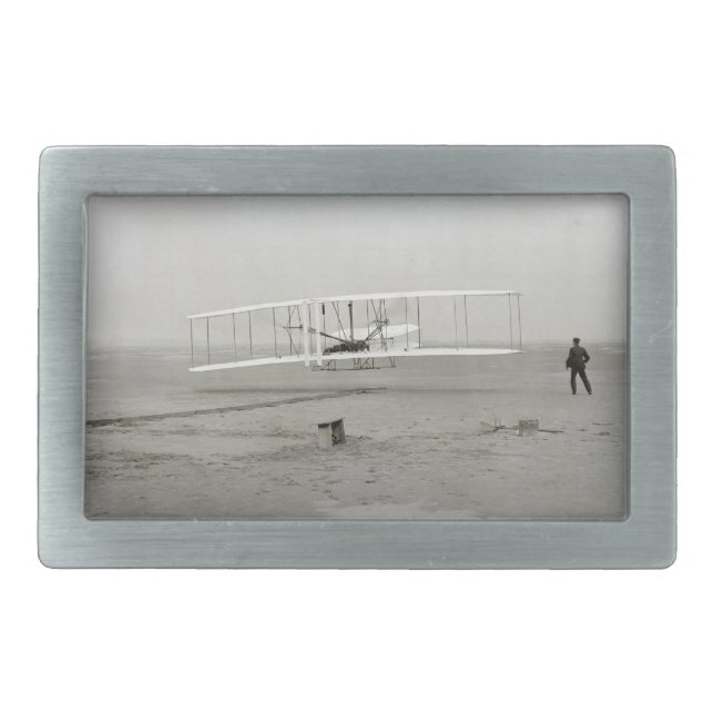 Wright Brothers Flyer First Plane Flight Aviation Belt Buckle (Front)