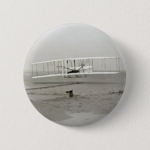 Wright Brothers Flyer First Plane Flight Aviation Button