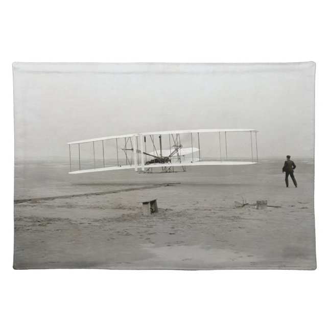 Wright Brothers Flyer First Plane Flight Aviation Cloth Placemat (Front)