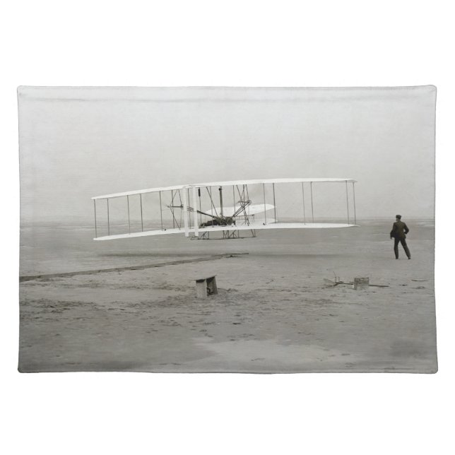 Wright Brothers Flyer First Plane Flight Aviation Cloth Placemat (Front)