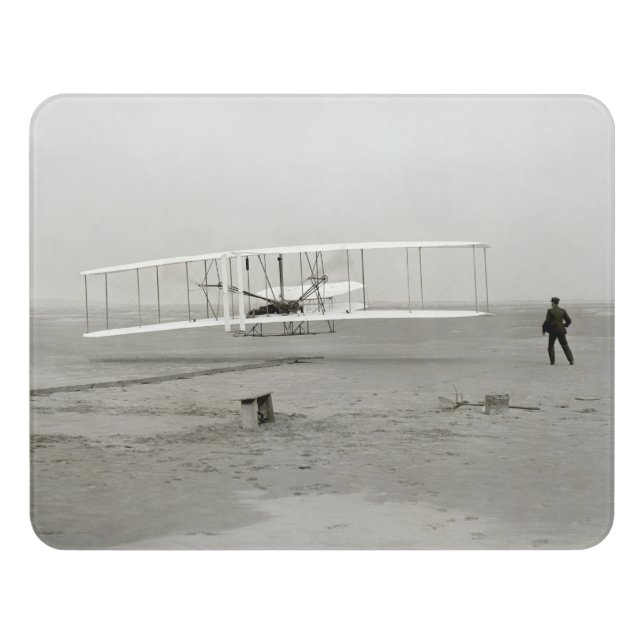 Wright Brothers Flyer First Plane Flight Aviation Door Sign (Contemporary Front)