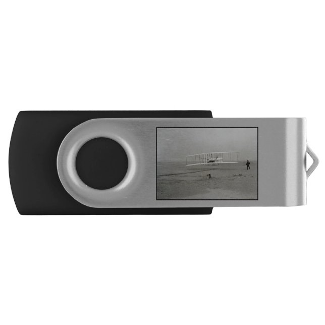 Wright Brothers Flyer First Plane Flight Aviation Flash Drive (Front)