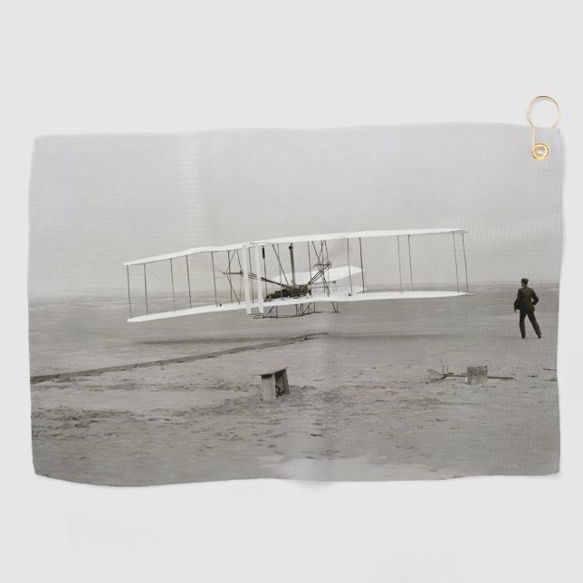 Wright Brothers Flyer First Plane Flight Aviation Golf Towel (Horizontal)