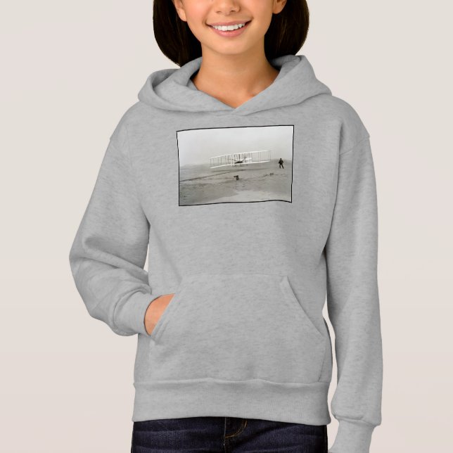Wright Brothers Flyer First Plane Flight Aviation Hoodie (Front)