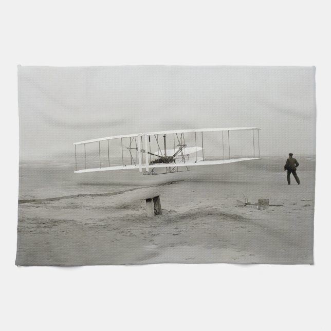 Wright Brothers Flyer First Plane Flight Aviation Kitchen Towel (Horizontal)